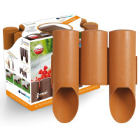 Газонна огорожа Cellfast 3 MAXI, 10 секцій по 21см, 2.1м, цегляний