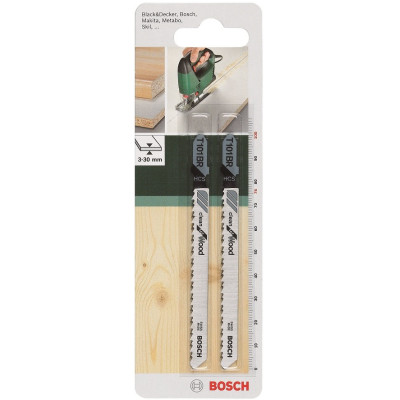 Полотно пиляльне для електролобзика HSC Bosch по дереву, T 101 BR, 2.5х100мм, 2шт