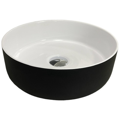 Раковина, умивальник Adamant ARENA, штучний камінь, кругла, без отвору для змішувача та переливу, 360х113мм, врезной, чорно-білий Раковина, умивальник Adamant ARENA, штучний камінь, кругла, без отвору для змішувача та переливу, 360х113мм, врезной, чорно-білий