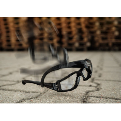 Окуляри захисні Neo Tools протиосколкові, клас захисту FT, резинові дужки, полікарбонат, прозорі