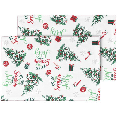 Набір серветок серв. ARDESTO Christmas Tree 30х45см, 2шт, 100% поліестер, зелений