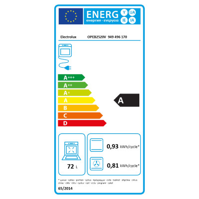 Духова шафа Electrolux електрична Rococo, 72л, A, конвекція, шампань