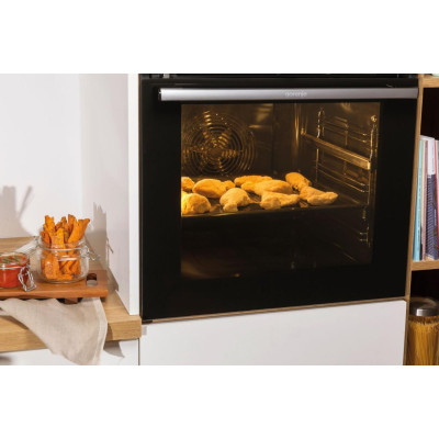 Gorenje Духова шафа електрична, 77л, A+, пара, приготув. на декількох рівнях, дисплей, нерж