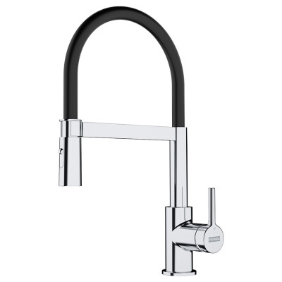Змішувач для кухні Franke Lina, довж.виливу - 215мм, гнучкий, 1важіль, хром-чорний Змішувач для кухні Franke Lina, довж.виливу - 215мм, гнучкий, 1важіль, хром-чорний