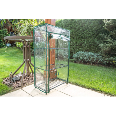 Neo Tools Парник складаний 80х46х24, 3 полиці, ПВХ плівка, прозорий