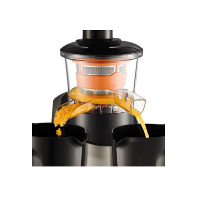 Соковитискач Tefal Infiny Press шнекова 200Вт, чаша-0.8л, жмих-0.8л, пластик, чорно-сірий