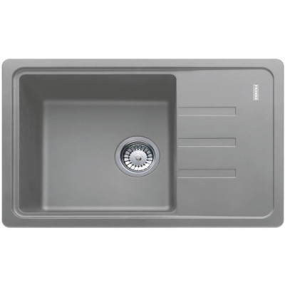 Мийка кухонна Franke Malta, фраграніт, прямокутник, з крилом, 620х435х200мм, чаша - 1, накладна, BSG 611-62, сірий камінь