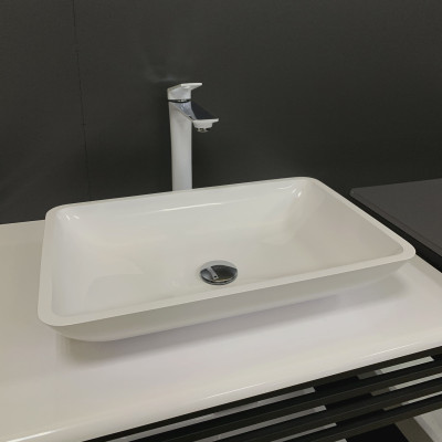 Раковина, умивальник Adamant LOWER, штучний камінь, прямокут., без отвору для змішувача та переливу, 560x360x100мм, накладний, білий Раковина, умивальник Adamant LOWER, штучний камінь, прямокут., без отвору для змішувача та переливу, 560x360x100мм, накладний, білий