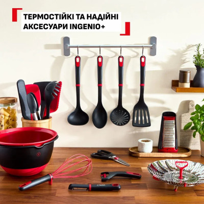 Ложка Tefal Ingenio+, пластик, червоно-чорний Ложка Tefal Ingenio+, пластик, червоно-чорний