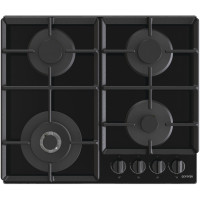Варильна поверхня Gorenje газова на склі, 60см, чавун, чорний