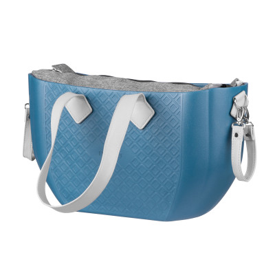 Сумка Nuvita MyMia ручки еко-шкіра, килимок, ремені для коляски, синьо-сірий