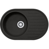 Мийка кухонна Franke RONDA фраграніт, овал, з крилом, 770х500х205мм, чаша - 1, врізна, онікс Мийка кухонна Franke RONDA фраграніт, овал, з крилом, 770х500х205мм, чаша - 1, врізна, онікс