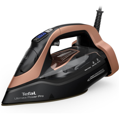 Утюг Tefal Ultimate Power Pro, 3200Вт, 350мл, паровой удар -300гр, постоянный пар - 85гр, керам. подошва, черно-золотой (FV9E50E0) Утюг Tefal Ultimate Power Pro, 3200Вт, 350мл, паровой удар -300гр, постоянный пар - 85гр, керам. подошва, черно-золотой (FV9E50E0)
