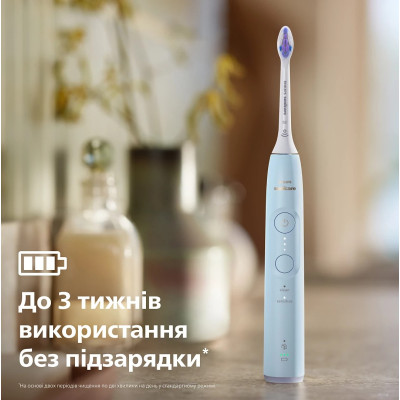 Щітка зубна електр. Philips, Sonicare 6100 Series, 62т. колив/хв, насадок-1, футляр, блакитний