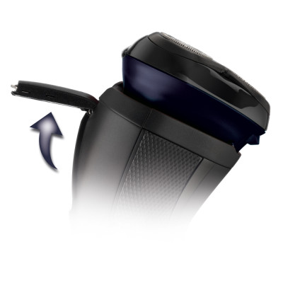 Бритва електр. Remington роторна R4 Style Series, бритв.головок-3, от сети, сух., тример, чорно-синій Бритва електр. Remington роторна R4 Style Series, бритв.головок-3, от сети, сух., тример, чорно-синій