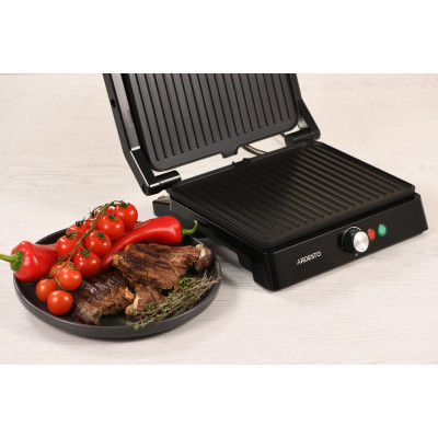 ARDESTO Гриль прижимний GH-1800MB, 1800Вт, розкриття на 180°, чорно-сріблястий ARDESTO Гриль прижимний GH-1800MB, 1800Вт, розкриття на 180°, чорно-сріблястий