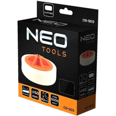 Диск полировальный Neo Tools, губка абразивная, M14, 150x50мм Диск полировальный Neo Tools, губка абразивная, M14, 150x50мм