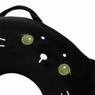 Подушка для шиї ARDESTO Travel Black Cat 30х30см, поліуретанова піна, чорний