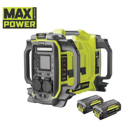 Инвертор напряжения аккумуляторный Ryobi RY36BI1800A-250, 36В MAX POWER, АКБ 2 х 5Ач, 1800Вт (3000 Вт пиковая) (5133005317)