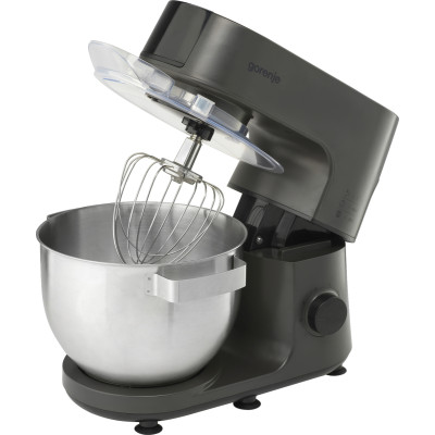 Кухонна машина Gorenje 1000Вт, чаша-метал, корпус-метал, насадок-7, сріблясто-чорний