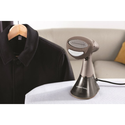 Відпарювач Russell Hobbs компактний Steam Genie Aroma, 1800Вт, 200мл, постійна пара - 32гр, керам. підошва, чорно-коричневий