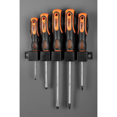 Викрутки Neo Tools набір 5шт, SL,PH, сталь CrV Викрутки Neo Tools набір 5шт, SL,PH, сталь CrV