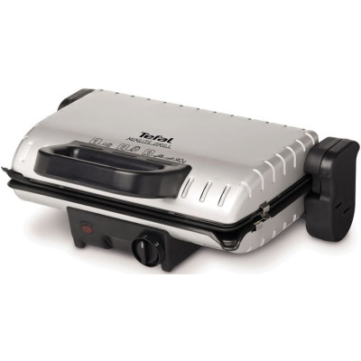Tefal Гриль прижимний MinuteGrill 1600Вт, темп. режимів-3, з`ємні пластини, розкриття на 180°, метал Tefal Гриль прижимний MinuteGrill 1600Вт, темп. режимів-3, з`ємні пластини, розкриття на 180°, метал