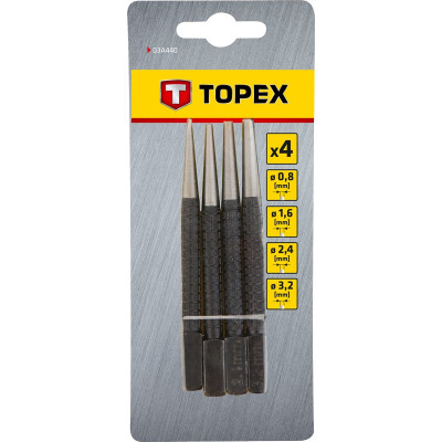 Topex Добійник, набір 4шт, 0.8-3.2мм