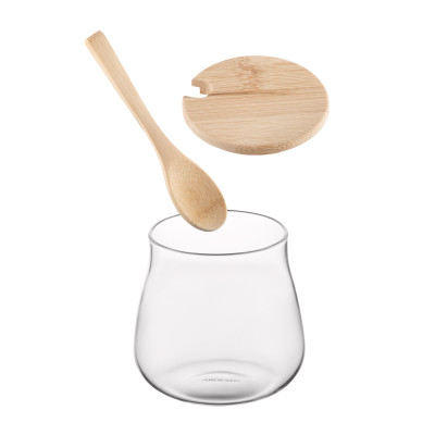 Банка для зберігання ARDESTO Midori Sugar 500мл, скло, бамбук, прозорий