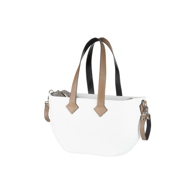 Сумка Nuvita MyMia ручки шкіра, килимок, ремені для коляски, біло-коричневий