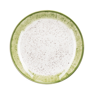 ARDESTO Тарілка десертна Siena, 19см, порцеляна, біло-зелений