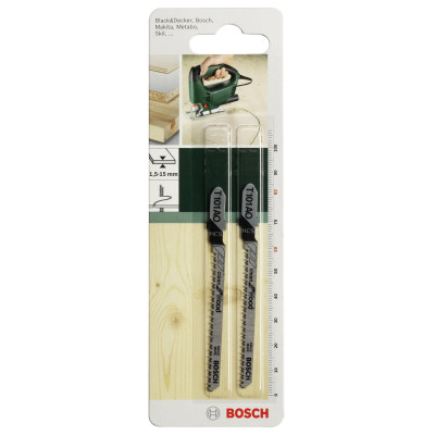Bosch Полотно пиляльне для електролобзика HSC по дереву, T 101 AO, 1.4х82мм, 2шт