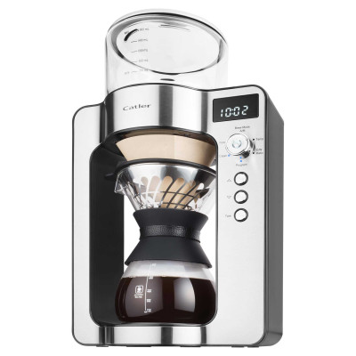 Кавоварка Catler крапельна для фільтр-кави, 1л, мелена, дисплей, вбудовані ваги, нерж. сталь, чорний
