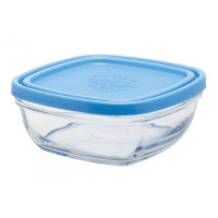 Duralex Контейнер Lys Carre квадр. з синьою кришкою, 14 см, 610 мл 9021AM12 Duralex Контейнер Lys Carre квадр. з синьою кришкою, 14 см, 610 мл 9021AM12