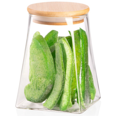Банка для зберігання ARDESTO Midori 700мл, скло, бамбук, конусна, прозорий