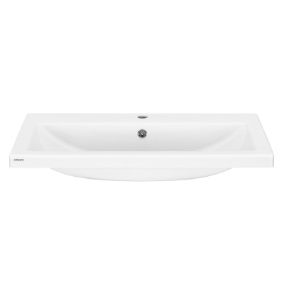 Раковина, умивальник ARDESTO Sati, штучний камінь, прямокут., з отвором для змішувача, з отвором для переливу, 495x390x158мм, накладний, білий