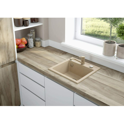 Мийка кухонна Deante Zorba, граніт, квадрат, без крила, 440х440х184мм, чаша - 1, накладна, пісок Мийка кухонна Deante Zorba, граніт, квадрат, без крила, 440х440х184мм, чаша - 1, накладна, пісок