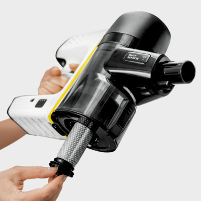 Karcher Пилосос безпровідний VC 7 Cordless yourMax, 350Вт, конт пил -0.8л, автон. робота до 60хв, вага-2.57кг, HEPA 12, білий Karcher Пилосос безпровідний VC 7 Cordless yourMax, 350Вт, конт пил -0.8л, автон. робота до 60хв, вага-2.57кг, HEPA 12, білий