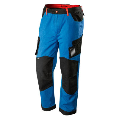 Штани робочі Neo Tools HD+, 100% бавовна, відсік для наколінників, потрійний шов, L(52), синьо-чорний Штани робочі Neo Tools HD+, 100% бавовна, відсік для наколінників, потрійний шов, L(52), синьо-чорний