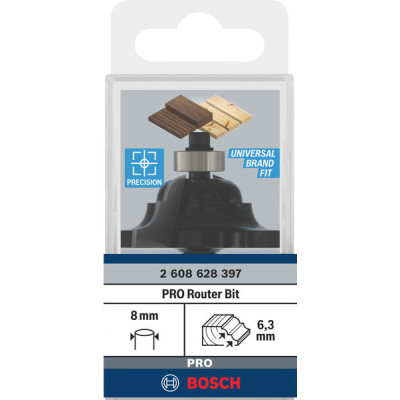Фреза профільна D Bosch Professional Std S8 R6.3 B15 L18