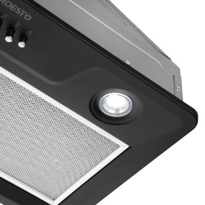 Витяжка Ardesto вбудована, 52см, 700м3ч, метал, 2х1Вт LED, кнопкове, чорний