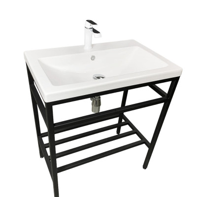 Раковина, умивальник Adamant CERS, штучний камінь, прямокут., з отвором для змішувача, з отвором для переливу, 895x450x158мм, накладний, білий