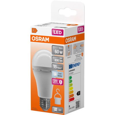 Лампа OSRAM LED E27 8Вт 806Лм 4000К A60 акумуляторна