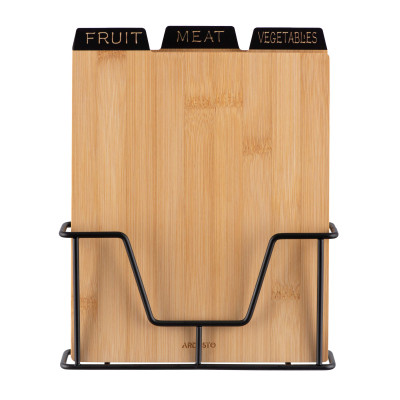 Набір дошок кухонних на підставці ARDESTO Midori, 3шт, 23.5х7.5х27см, бамбук, метал