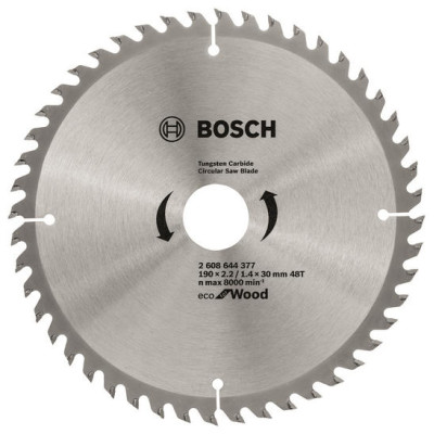Диск пиляльний Bosch Professional Eco for Wood 190x2.2x30-48T Диск пиляльний Bosch Professional Eco for Wood 190x2.2x30-48T