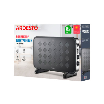 Конвектор ARDESTO, 20м2, 2000Вт, механическое управление, открытый нагревательный элемент, черный CHH-2000MBR Конвектор ARDESTO, 20м2, 2000Вт, механическое управление, открытый нагревательный элемент, черный CHH-2000MBR