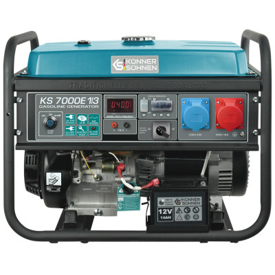 Генератор бензиновий Konner&Sohnen KS KS7000E1/3, 230/400В, 5/5.5кВт, 3Фази, електростартер, 81кг Генератор бензиновий Konner&Sohnen KS KS7000E1/3, 230/400В, 5/5.5кВт, 3Фази, електростартер, 81кг