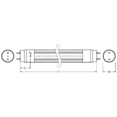 Osram Лампа LED G13 1200мм 16Вт 6500K 1800Лм ST8 ENTRY AC