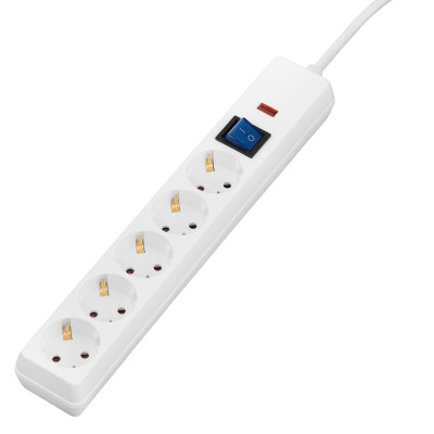 Подовжувач мережевий 2E 3м, 5xТипF, 16A, фільтр, білий Подовжувач мережевий 2E 3м, 5xТипF, 16A, фільтр, білий