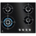 Варочная поверхность Electrolux газовая на стекле, 60см, чугун, черный KGG6437K